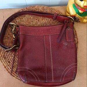 Coach Y2K Red Leather Shoulder Bag